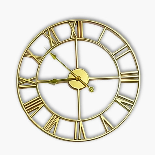 Large Metal Wall Clock Roman Numerals
