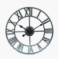 Metal Skeletal Roman Numerals Wall Clock