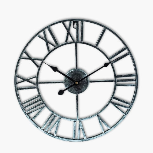 Metal Skeletal Roman Numerals Wall Clock