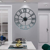 Metal Skeletal Roman Numerals Wall Clock
