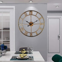 Metal Skeleton Roman Numerals Wall Clock Large