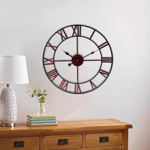 Metal Roman Numeral Wall Clock