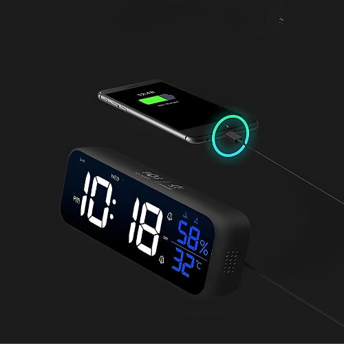 Digital Clock With Temperature And Humidity Display