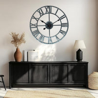 Metal Skeletal Roman Numerals Wall Clock