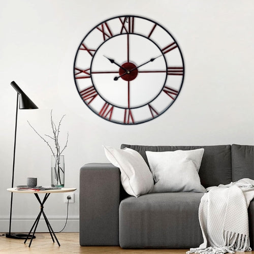 Metal Roman Numeral Wall Clock
