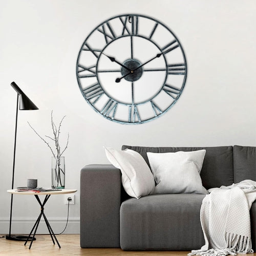 Metal Skeletal Roman Numerals Wall Clock
