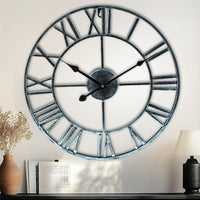 Metal Skeletal Roman Numerals Wall Clock