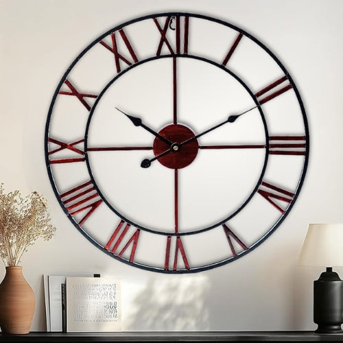 Metal Roman Numeral Wall Clock