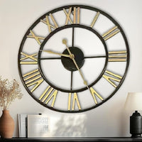 Large Metal Wall Clock Roman Numerals