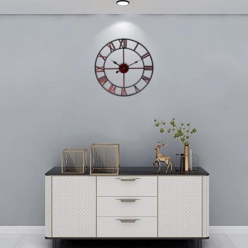 Metal Roman Numeral Wall Clock