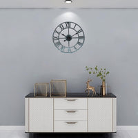 Metal Skeletal Roman Numerals Wall Clock