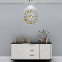 Large Metal Wall Clock Roman Numerals