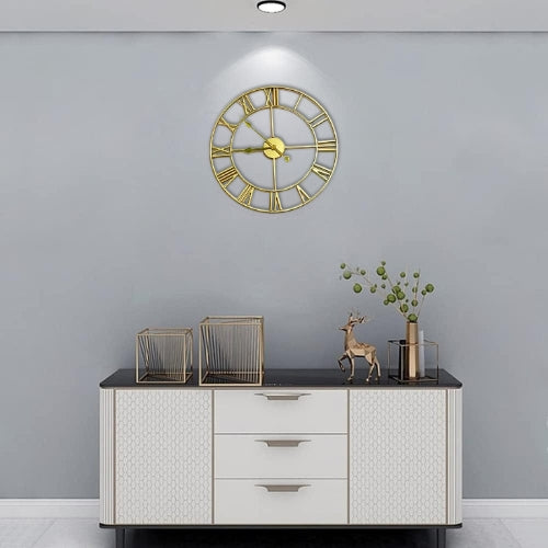Large Metal Wall Clock Roman Numerals