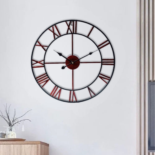 Metal Roman Numeral Wall Clock