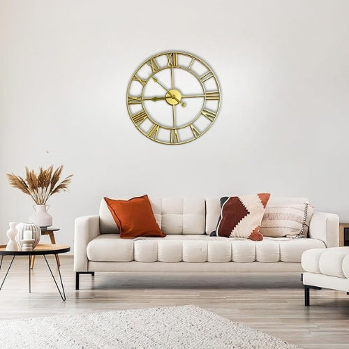 Large Metal Wall Clock Roman Numerals