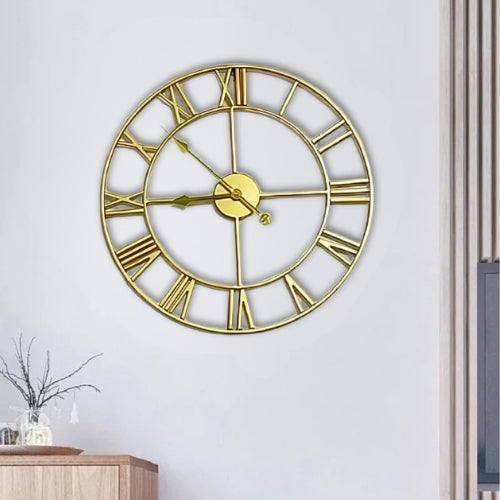 Large Metal Wall Clock Roman Numerals