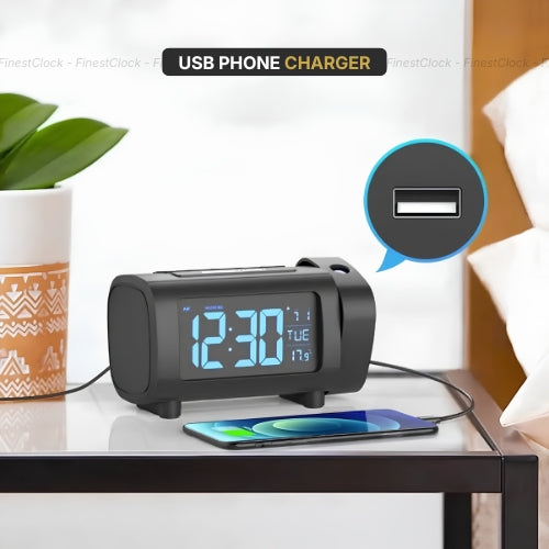 Alarm Clock Radio With Projection