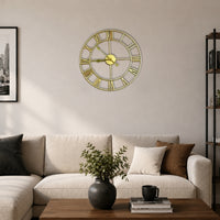 Large Metal Wall Clock Roman Numerals
