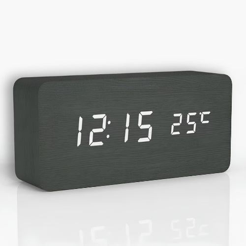 Led Wooden Digital Alarm Clock