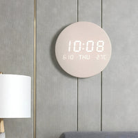 Led Digital Wall Clock With Date Temperature Calendar