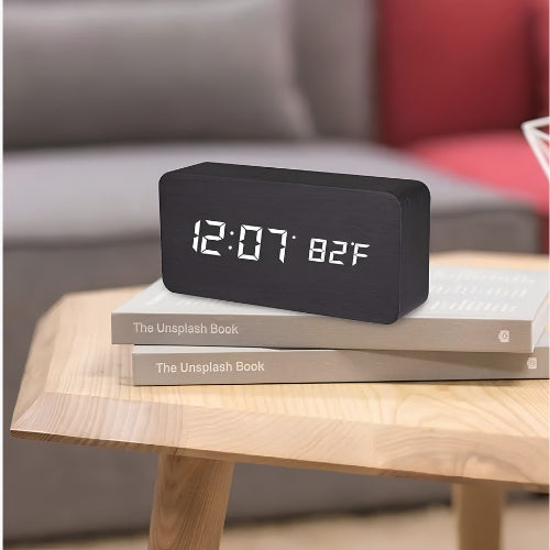 Led Wooden Digital Alarm Clock
