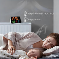 Digital Clock With Thermometer And Hygrometer