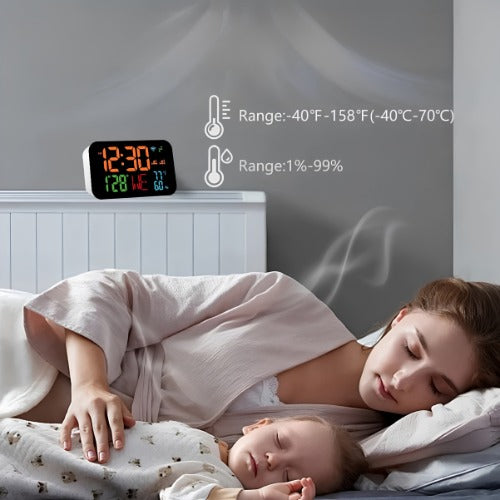 Digital Clock With Thermometer And Hygrometer