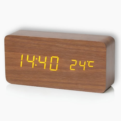 Led Wooden Digital Alarm Clock