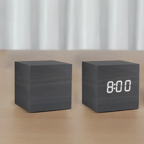Wooden Block Digital Alarm Clock