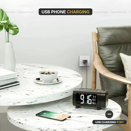 Alarm Clock Radio With Projection