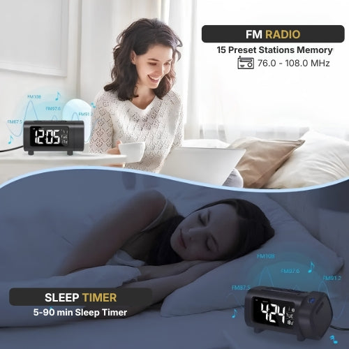 Alarm Clock Radio With Projection