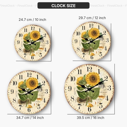Sunflower Design Wall Clock