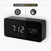 Led Wooden Digital Alarm Clock