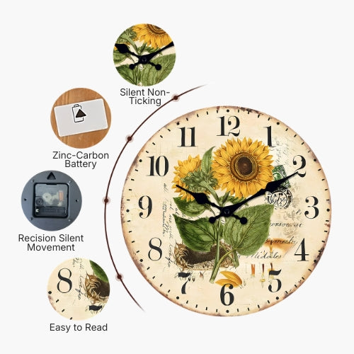 Sunflower Design Wall Clock