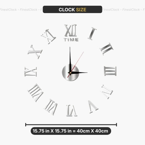 3D Wall Clock Roman Numerals