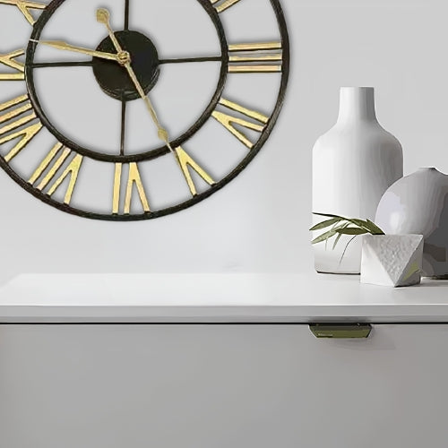 Large Metal Wall Clock Roman Numerals