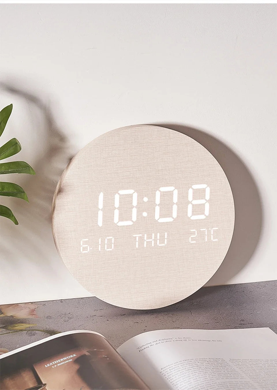 Led Digital Wall Clock With Date Temperature Calendar