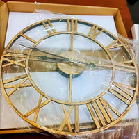 Large Metal Wall Clock Roman Numerals