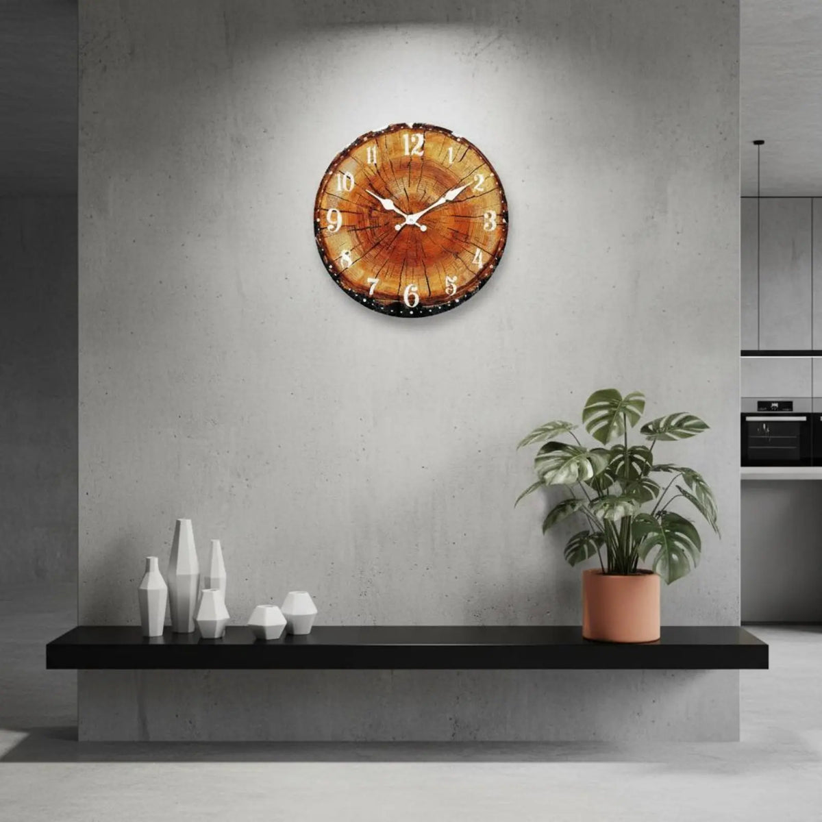 Wood Grain Wall Clock