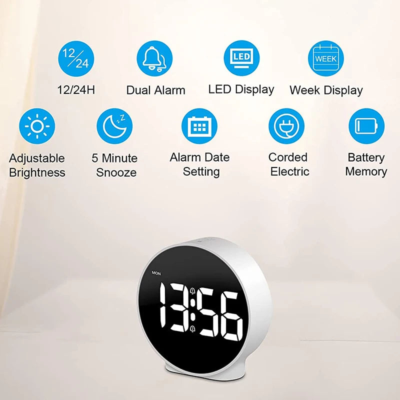 Digital Table Clock With Alarm