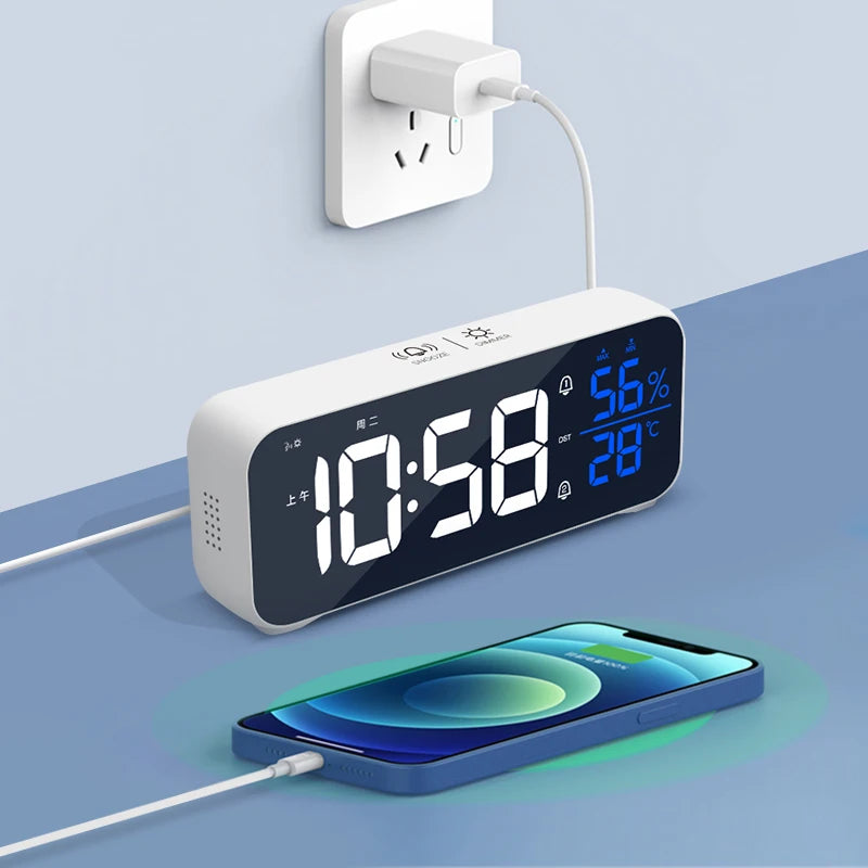 Digital Clock With Temperature And Humidity Display