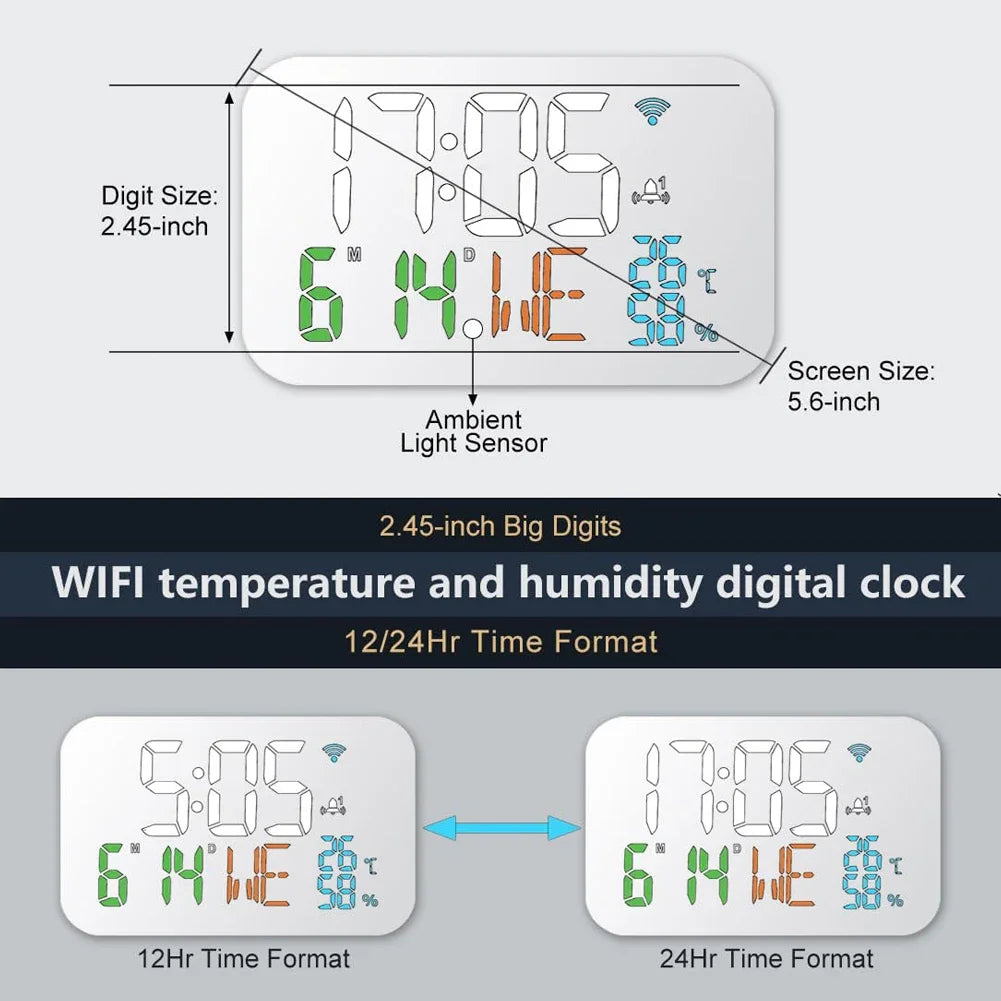 Digital Clock With Thermometer And Hygrometer