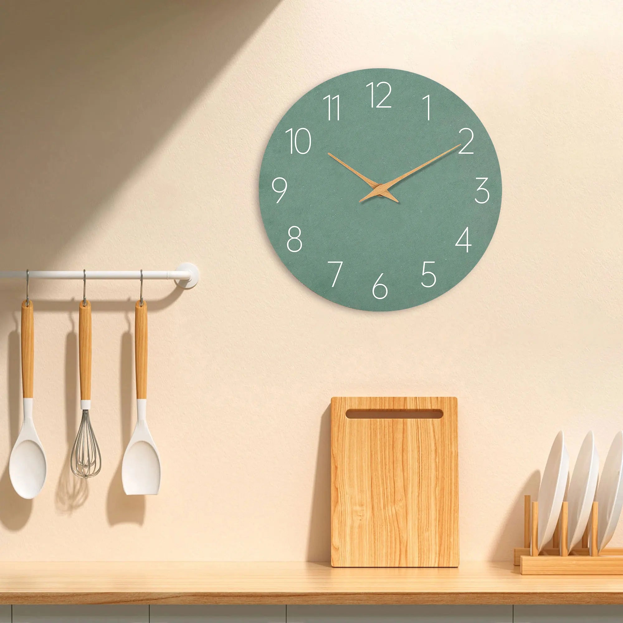 Green Kitchen Wall Clock