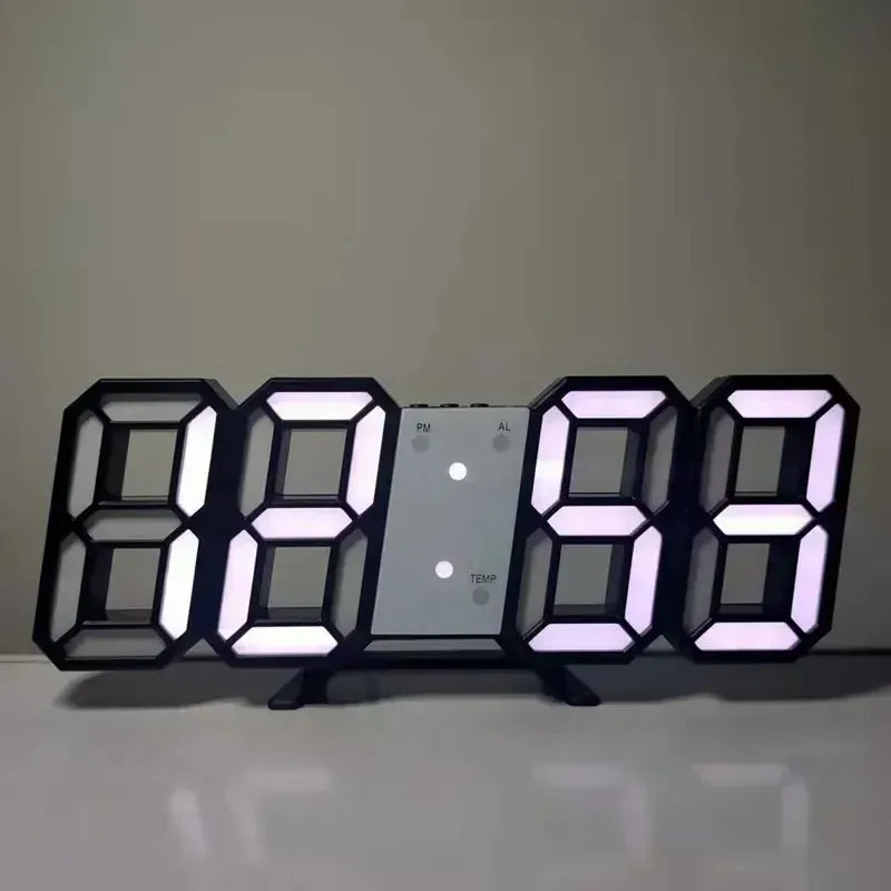 FinestClock Table 3D LED Alarm Clock Date/Temperature for Home Kitchen Offices Clock Decoration Garden Clocks Wall Clock Times Digital Decor
