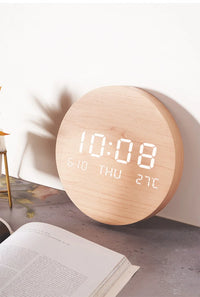 Led Digital Wall Clock With Date Temperature Calendar