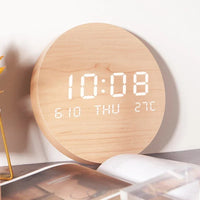 Led Digital Wall Clock With Date Temperature Calendar