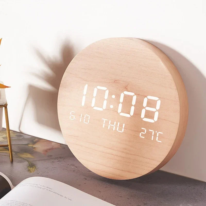 Led Digital Wall Clock With Date Temperature Calendar