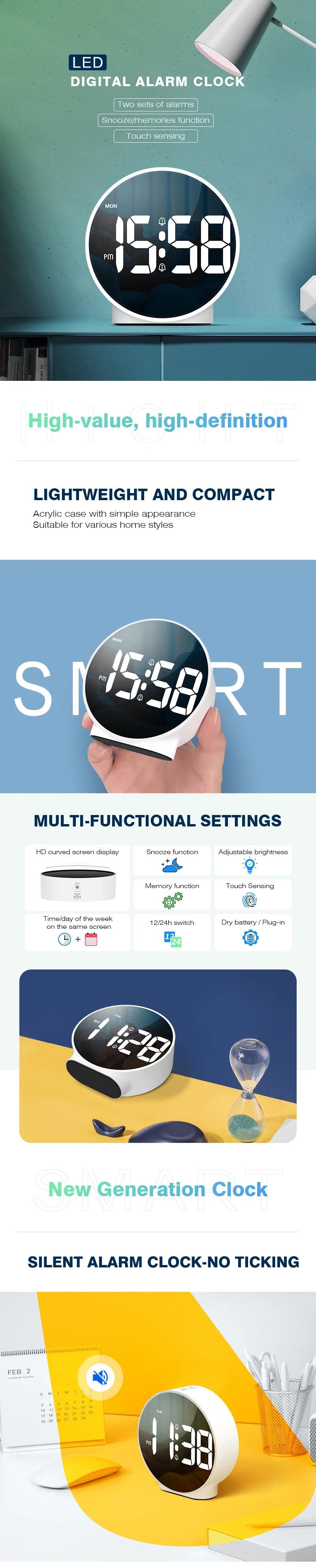 Digital Table Clock With Alarm