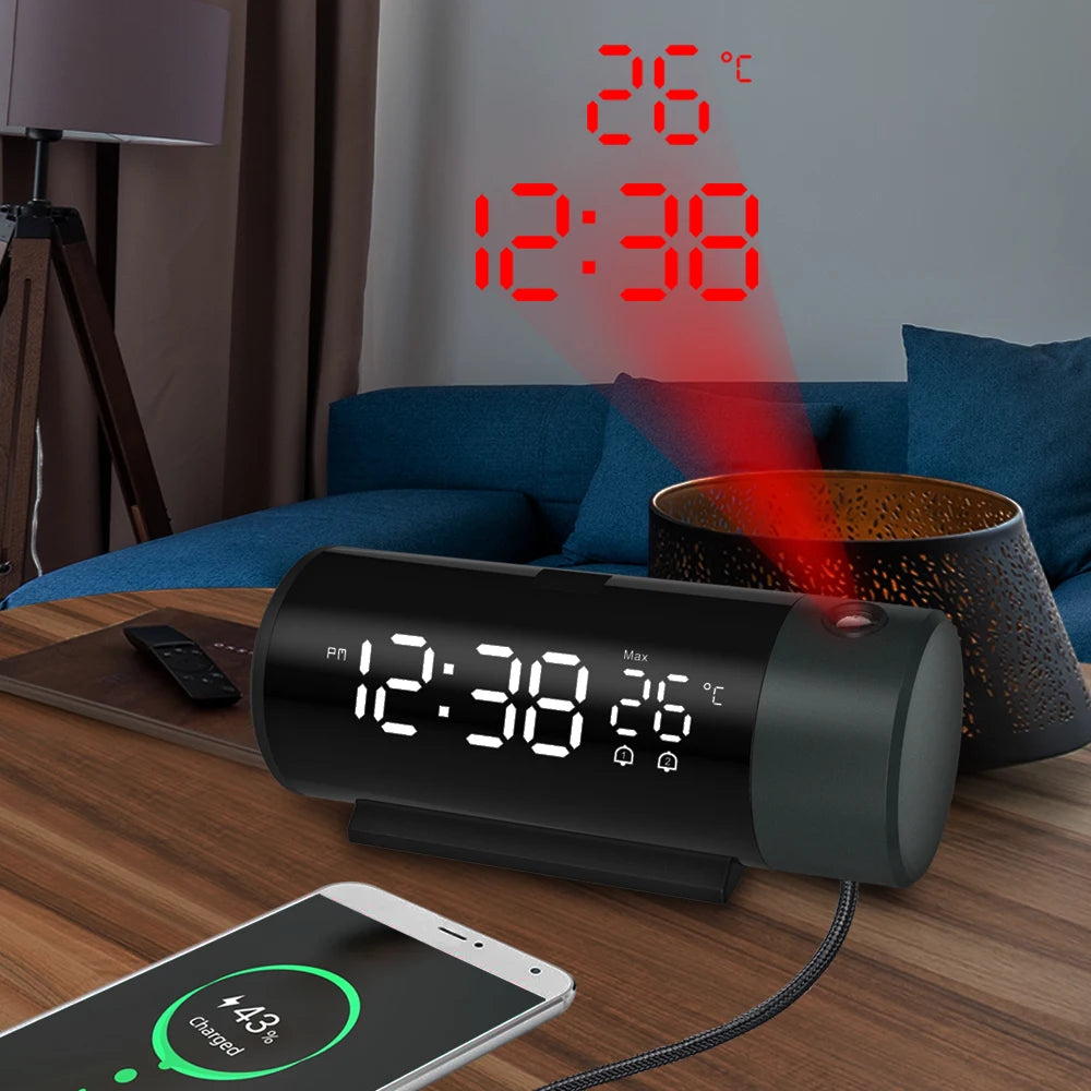 Digital Alarm Clock radio with projection