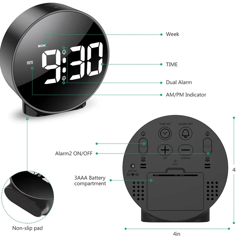 Digital Table Clock With Alarm